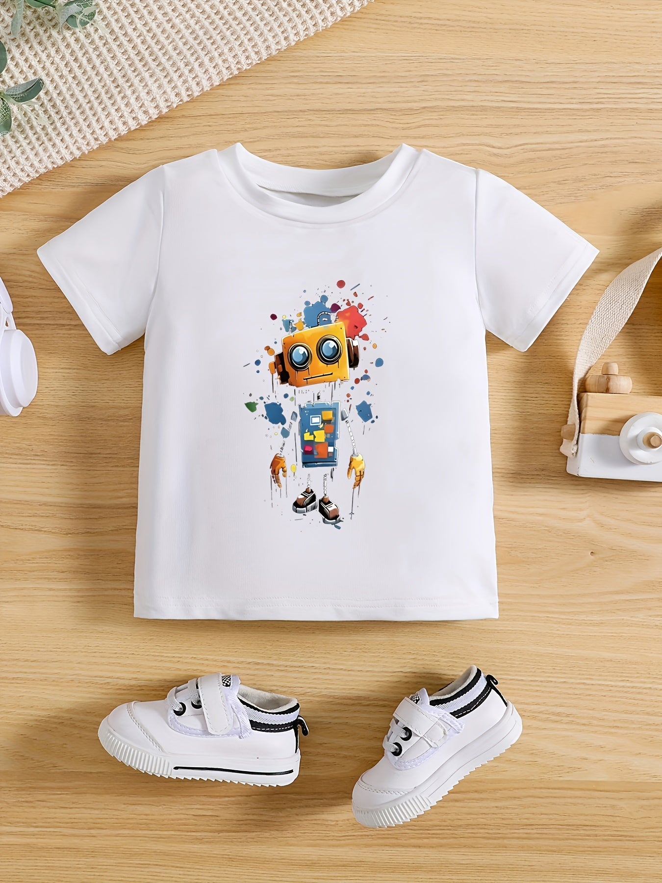 White Robot Buddy Tee