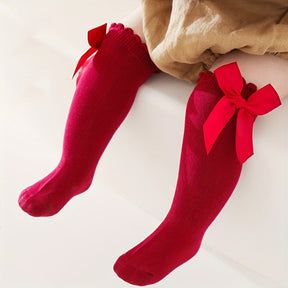 Burgundy color PrincessBows Socks