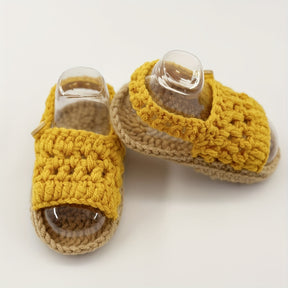 Ginger-Colored  Plaid Baby Sandals