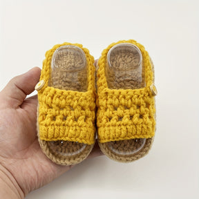 Ginger-Colored Plaid Baby Sandals