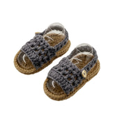 Grey Plaid Baby Sandals