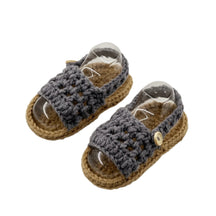 Grey Plaid Baby Sandals