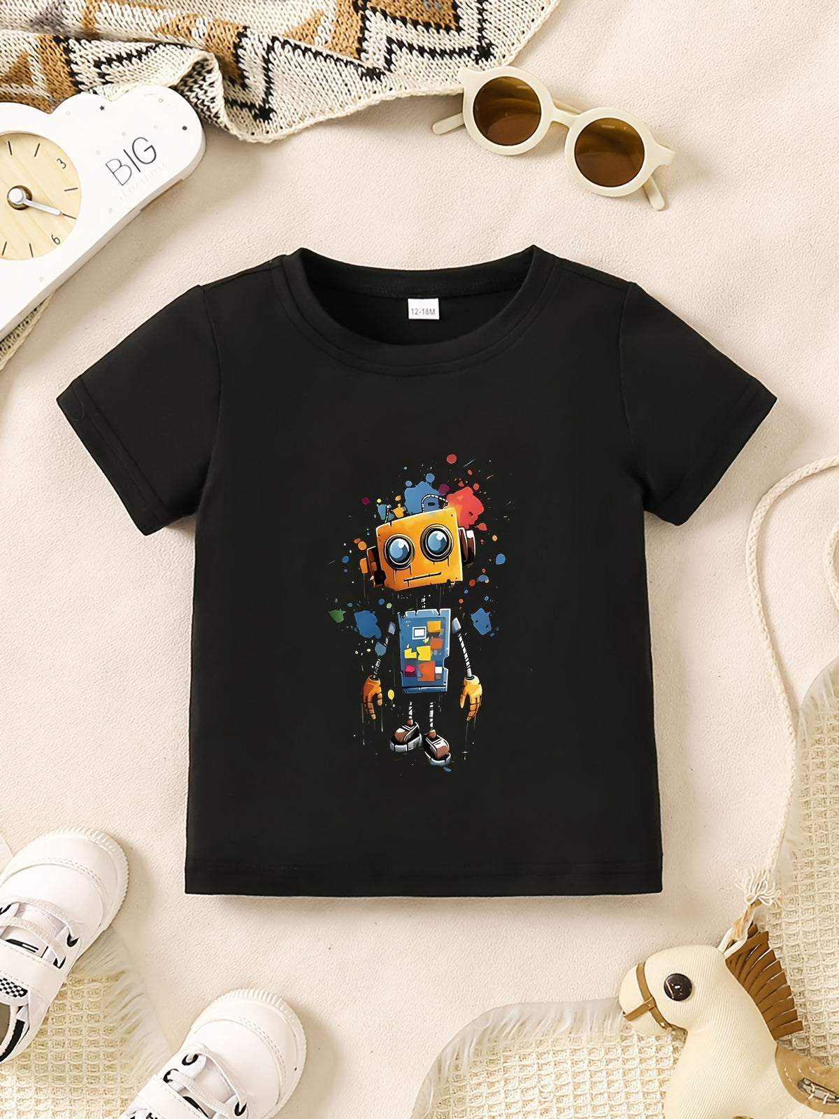 Black Robot Buddy Tee