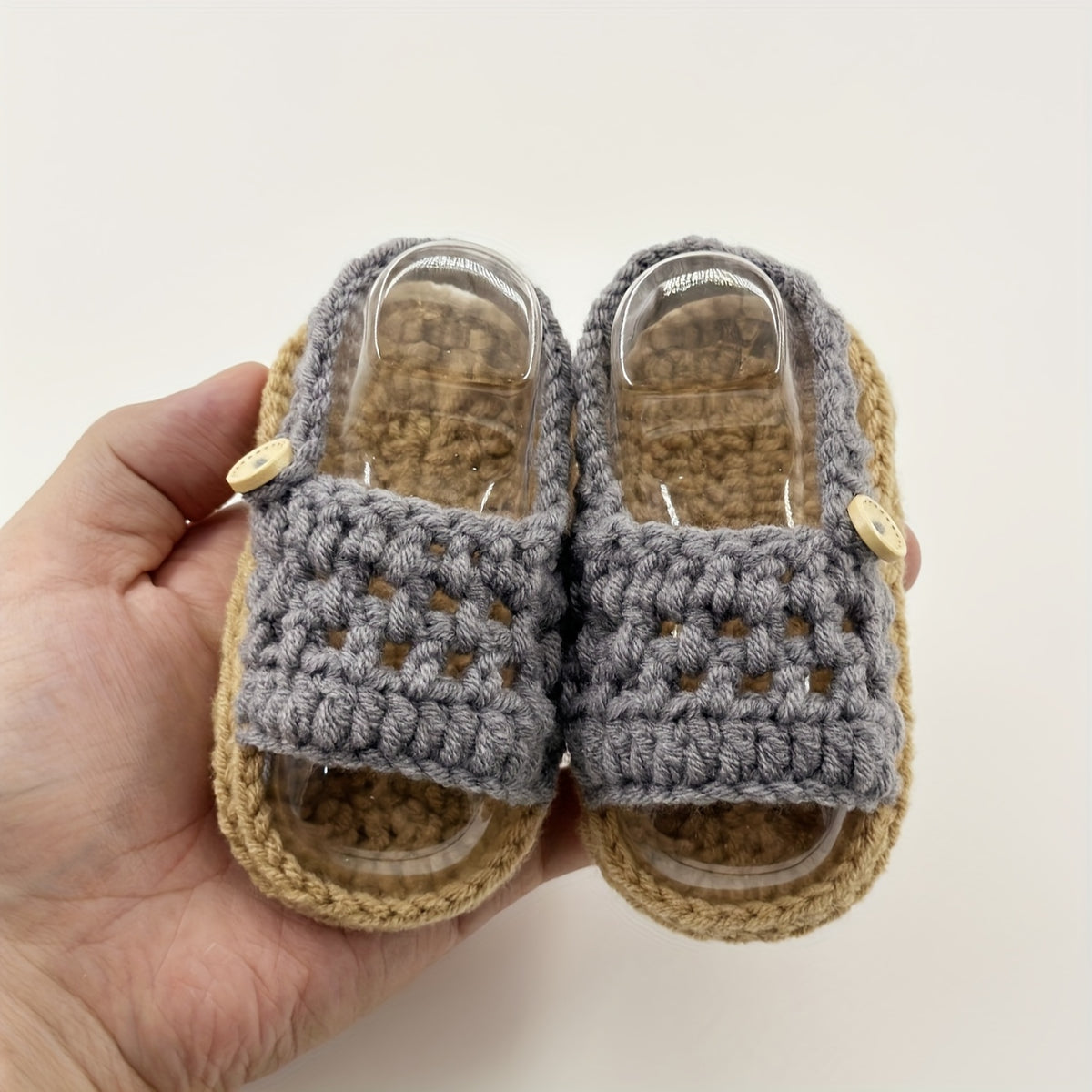 Grey Plaid Baby Sandals