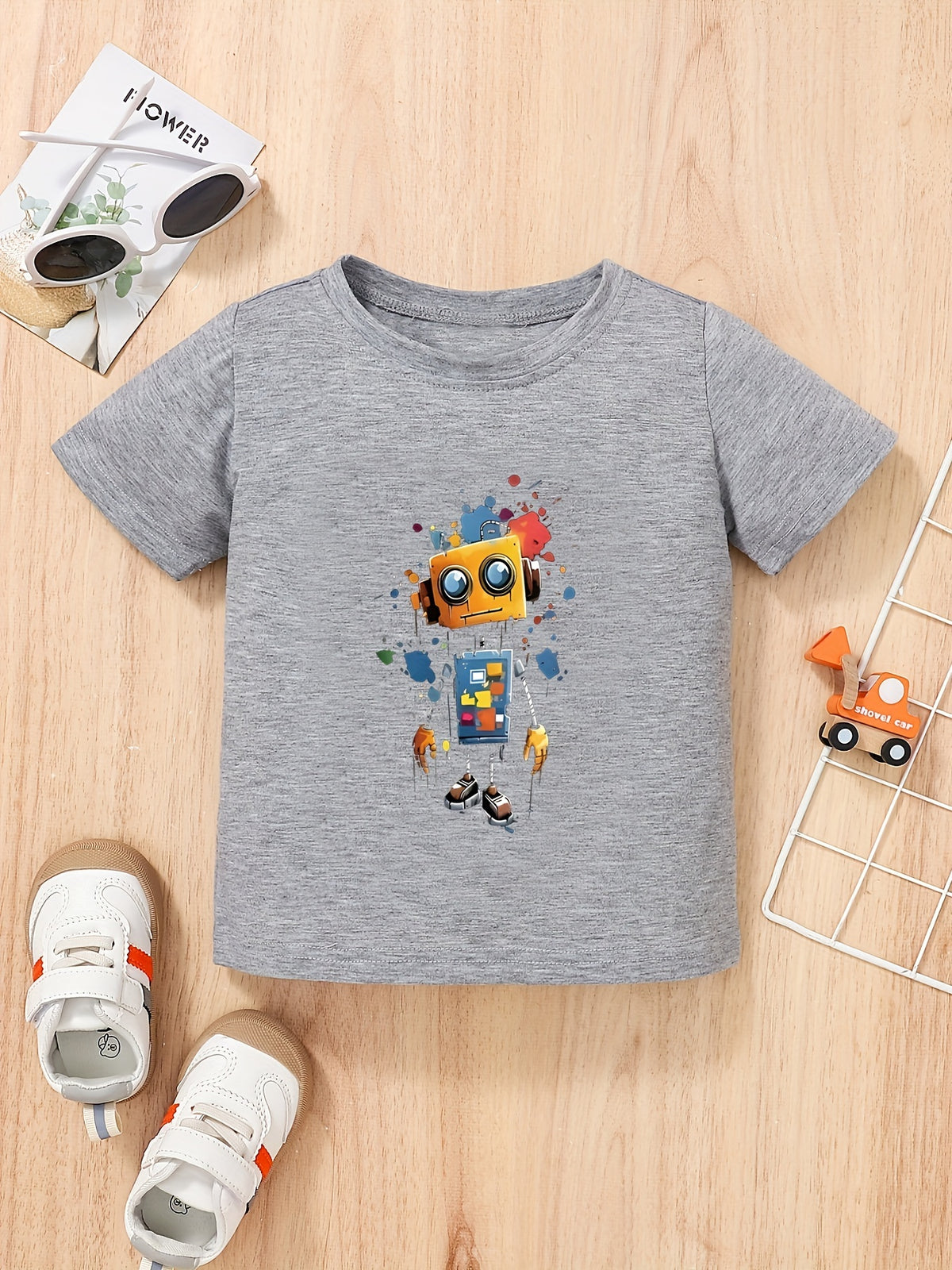 Light Grey Robot Buddy Tee