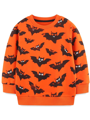 Halloween Printed Bat Pattern Hoodie