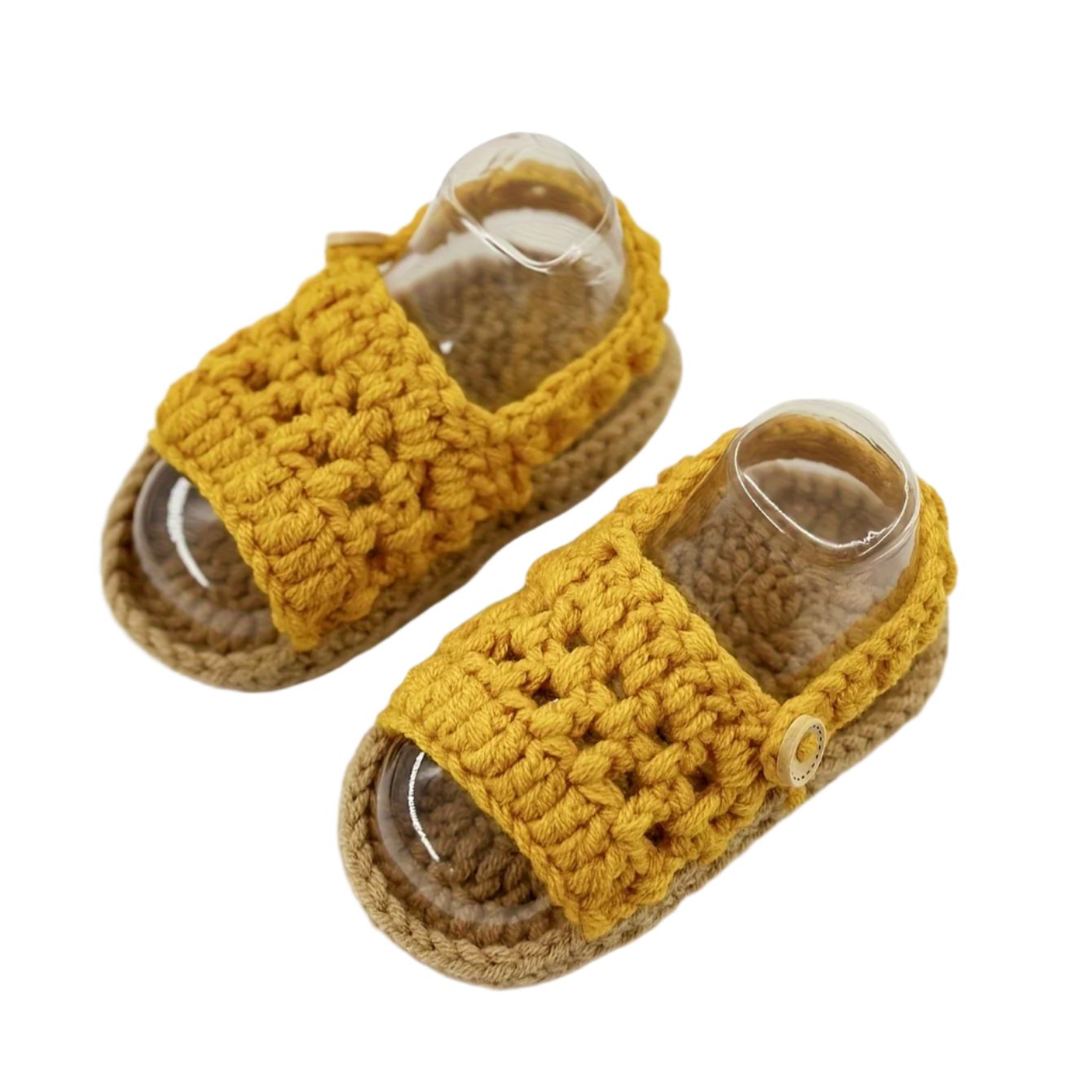 Ginger-Colored Plaid Baby Sandals